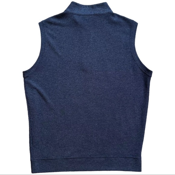 Peter Millar Men Sz XL Sweater Vest Blue 1/4 1/2 Zip Sleeveless Pullover Knit - Picture 3 of 11
